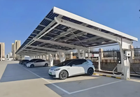 Structure de carport solaire photovoltaïque en alliage d'aluminium anodisé, installation modulaire pour centre commercial, hôtel, commerce