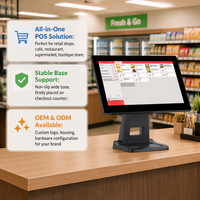 Système de point de vente à écran tactile intelligent 15,6 pouces, caisse enregistreuse tout-en-un, solution de point de vente pour les petites entreprises, le commerce de détail et les cafés