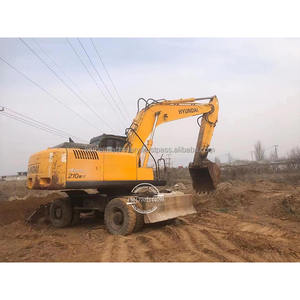 Excavateur sur pneus d'occasion Hyundai 210W-7 d'origine de haute qualité de la Corée du Sud à vendre Machine de terrassement d'occasion - Product Image 1