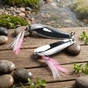 Cuillère métallique vibrante à double taille 5,5 cm/10 g 6 cm/12 g, imprimée, argentée, à reflets, pour la pêche au bar, à la truite, au bar de mer, en rivière, en lac, en ruisseau - Product Image 6