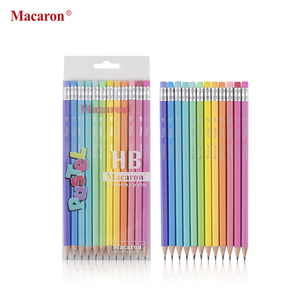 مجموعة أقلام رسم ماكارون 12 قطعة من مواد صديقة للبيئة، مجموعة أقلام رسم فنية مخصصة بصلابة HB - Product Image 1