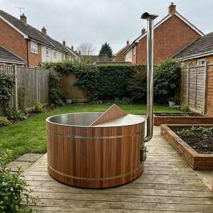 <span class=keywords><strong>Bañera</strong></span> de Hidromasaje Moderna de Leña, Fácil de Instalar, Hecha de Acero Inoxidable, Apta para Usar en Villas y Gimnasios - Product Image 3