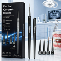 Pincel 100% Kolinsky Sable para Laboratorio Dental, Pincel Metálico para Prótesis Dentales, Pincel para Modelado Dental, para Resina y Composite 000/00/1/2