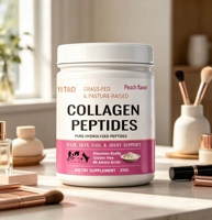 Péptidos de Colágeno Hidrolizado OEMPure con 40 Aminoácidos – Sin Gluten, de Disolución Rápida, de Animales Alimentados con Pasto, Sabor Fresa para la Belleza