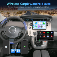 Autoradio Android Podofo 9'' 4+64G pour Renault Scenic 2003-2009, Carplay/Android Auto sans fil, GPS, RDS, WIFI, vente en gros