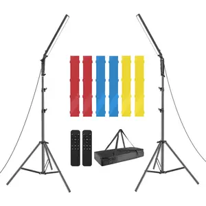 LED Video Light Photography LED Lighting Dimmable 3200-5600K Light with Stand Infrared Remote Control Color Filter