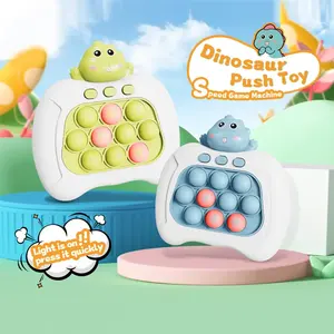 Popular Dinosaur Cartoon Kids Educational Silicone Pops Push Toy Electronic Game Machine Fidgets Sensory Toy