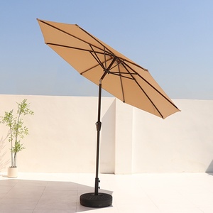 Sombrilla de Patio Giratoria Impermeable para Exteriores, Base de Acero Inoxidable, Diseño Inclinable y Giratorio para Playa, Tienda de Té con Leche - Product Image 5