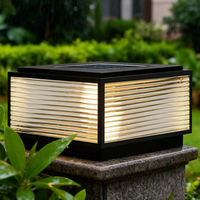 Lampu Taman LED tiang persegi aluminium luar ruangan pilar E27 peringkat IP65 untuk bodi kaca halaman dek rumput 80 kolom persegi