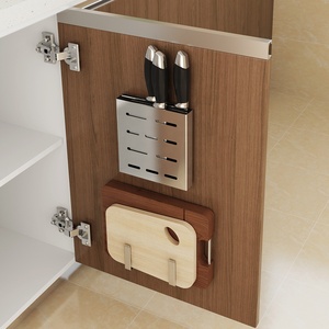 Estante de cuchillos de cocina de acero inoxidable 304 desmontable y ensamblable con doble nivel, estante para condimentos, accesorio de cocina - Product Image 2