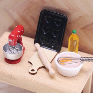 Nhà búp bê phong cách mới Giáng sinh phong cách màu đỏ mini Mixer thu nhỏ Nhà búp bê trộn nhà bếp tự làm đồ chơi nhựa thủ công phụ kiện búp bê - Product Image 3
