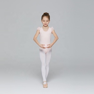 Enfant Fille Manches Courtes Dos Nu En Mousseline De Soie <span class=keywords><strong>Rose</strong></span> Ballet Justaucorps - Product Image 3