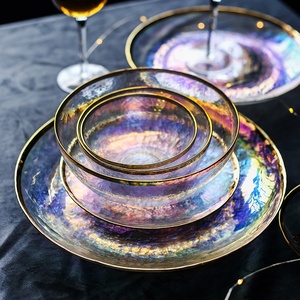 Caricabatterie per matrimonio con bordo <span class=keywords><strong>in</strong></span> oro trasparente, - Product Image 5