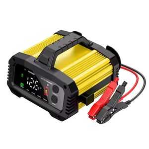 เครื่องชาร์จแบตเตอรี่รถยนต์แบบพกพา 12-24V ใช้ได้กับทุกยี่ห้อ แบบแฮนด์ฟรี 8A 20A 25A สำหรับแบตเตอรี่ Lifepo4 และตะกั่วกรด พร้อมฟังก์ชั่นสตาร์ทเครื่องยนต์ - Product Image 1