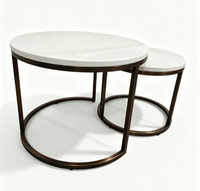 Table de salon d'hôtel moderne avec base en acier inoxydable, plateau en pierre écologique et durable, couleur personnalisable, pour chambre d'hôtel et salon