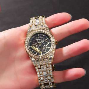 Reloj de Cuarzo de Lujo con Incrustaciones de Diamantes para Hombre, Estilo Hip Hop, Reloj de Pulsera de Acero Inoxidable, Venta al Por Mayor - Product Image 5
