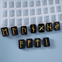Moule en silicone pour moulage par réplication de symboles énergétiques, runes, lettres, mots, modèle de miroir, bricolage, artisanat, pendentif, bougie, fabrication de bijoux, outils