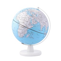 Globe terrestre lumineux pour enfants, 8 pouces, globe éclairé avec carte HD, utilisation éducative au bureau/dans le bureau, certifié CE, support en métal, base en bois