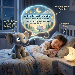 Elefante de Peluche Inteligente que Habla en Más de 60 Idiomas, Juguete Educativo con IA para Dormir, Animal de Peluche Personalizado - Product Image 2