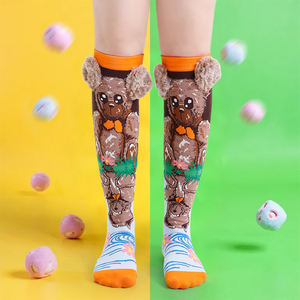 3 डी कार्टून भालू फैशन गर्ल्स क्रू हाई ट्यूब मोजे उच्च लोच स्वतंत्र पैकेजिंग बुना हुआ शैली प्यारा डिजाइन - Product Image 3