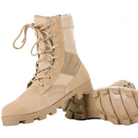 Bottes Tactiques de Sécurité en Cuir et Caoutchouc Personnalisables pour Jungle et Désert Double Protection