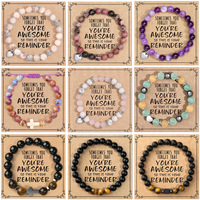 Bracelet en cristal de pin blanc à motif zèbre Emperor Stone pour hommes et femmes, style religieux, vente en gros avec carte cadeau