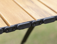 Table de camping pliante portable avec plateau en aluminium et pieds en fer, imperméable, gain de place, sac de rangement inclus pour mobilier d'extérieur, plage, maison