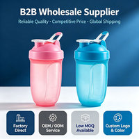 Bouteille shaker en plastique de 500 ml (17 oz) avec boule mélangeuse, en PP de qualité alimentaire, gobelet mélangeur de protéines, bouteille d'eau de sport avec bouchon à clapet pour la gym, vente en gros