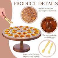 Plateau à gâteau en bois à deux niveaux pour la présentation de desserts lors de fêtes, support rond en bois massif pour cupcakes et beignets