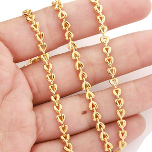 Cadena de Acero Inoxidable Dorada Vintage con Cierre de Corazón, Cadena Hecha a Mano para DIY, Pulsera, Tobillera, Accesorios de Joyería - Product Image 2