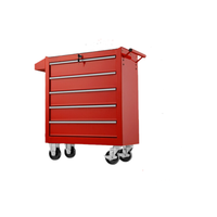 Chariot à outils en métal avec poignée et roues, coffre de rangement roulant, tiroir, boîte à outils, garage, verrouillable, mobilier commercial