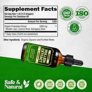 Suplementos de Saúde OEM de Marca Privada, Fórmula Herbal Natural <span class=keywords><strong>3</strong></span> em 1 para Limpeza e Desintoxicação dos Pulmões, Extrato Líquido de Folha de Mullein 60ml - Product Image 6