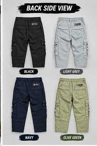 Pantalones Cargo de Algodón con Diseño de Seis Bolsillos Utilitarios, Cintura Elástica con Cordón Ajustable y Bolsillos Funcionales - Product Image 2