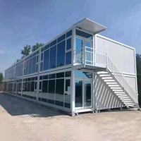 Maison modulaire de haute qualité, maison préfabriquée moderne de luxe avec murs en verre panoramiques pour usage résidentiel et professionnel
