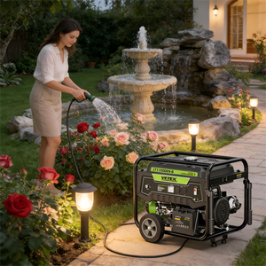 גנרטור בנזין VETEX איכותי 7.5 קילוואט/8 קילוואט עם התנעה אוטומטית, מנוע 4 פעימות, חד פאזי/תלת פאזי, הספק שווה - Product Image 1