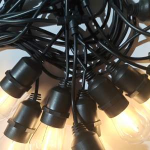 <span class=keywords><strong>Guirnalda</strong></span> de luces LED E27 IP65 impermeable solar para patio vacaciones jardín boda Camping decoración al aire libre S14 bombilla 10m 48ft - Product Image 3