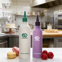 Bouteilles à presser pour condiments, sauces, liquides, lotions - Bouteilles en plastique PET rechargeables avec impression sérigraphique pour le ketchup