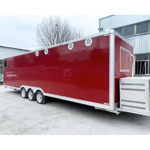 10m Praça Concessão Hot Dog BBQ Food Trailer Totalmente Equipado Hotdog Carrinho Com Fritadeira Mobile Donut Pizza Fast Food Truck