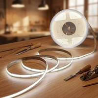 Bande LED FCOB 8MM CRI90+ avec garantie de 5 ans, certifiée ETL BIS CE RoHS Reach, linéaire 24V, monochrome, haute densité 480 LED, télécommande, IP33