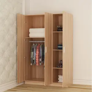 Big storage space 4 doors closet Factory Wardrobe Closet export wood grain closet Item Modern Style