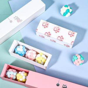 Miao in Stock in scatola <span class=keywords><strong>gatto</strong></span> e cane Macaron colore peluche palla mordente giocattolo da masticare con campana per alleviare l'ansia - Product Image 2