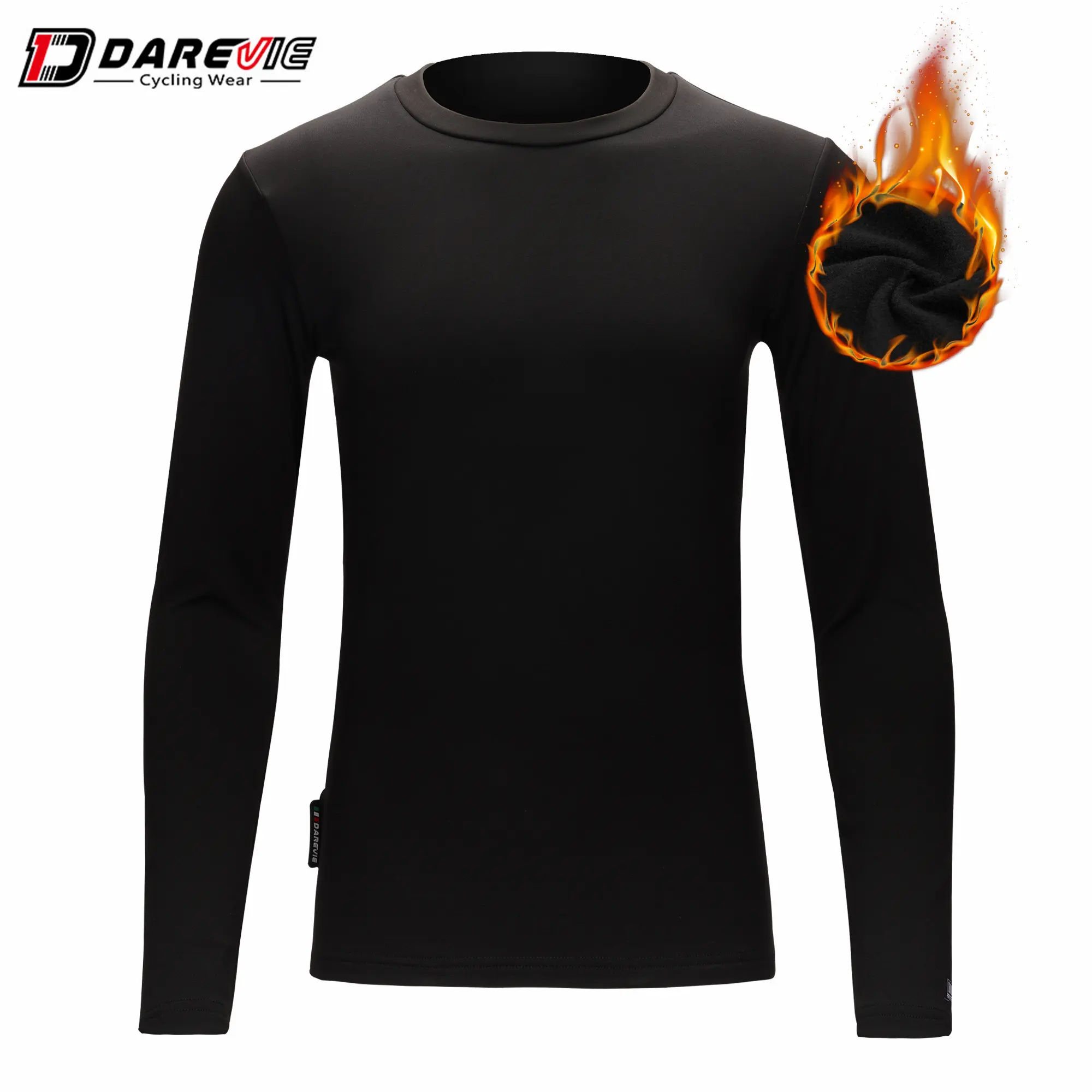 Herren lange Kleidung Fleece Skifahren Basis schicht Thermo Unterwäsche Herren Sport Radfahren Fahrrad Thermo Unterwäsche Bedruckt Gestrickt Schwarz