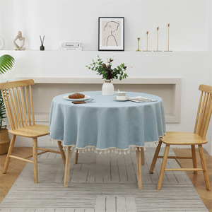 Mantel a Rayas con Borlas, Impermeable y Resistente al Aceite, Diseño Minimalista y de Color Puro para Eventos, Hoteles, Fiestas en Casa - Product Image 6