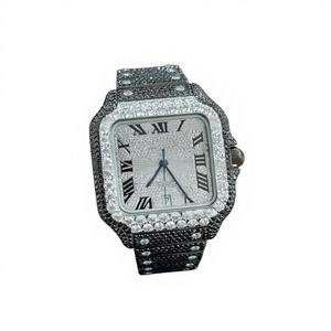 Reloj de Acero Inoxidable con Diamantes Moissanite Vvs 2024, Estilo Hip Hop de Lujo, Resistente al Agua hasta 10 Bares, para Hombre - Product Image 1