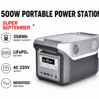 Station d'alimentation portable avec batterie LiFePO4, sortie AC 220V, charge solaire MPPT, USB Type C, QC3.0 pour le camping, la maison et les situations d'urgence