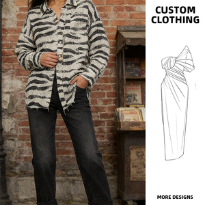 Camisa Oversize de Mujer con Estampado de Cebra Desgastado, Estilo Grunge, con Botones y Dobladillo sin Rematar, Lavado Vintage, Top OEM/ODM de Fábrica 2026 - Product Image 3