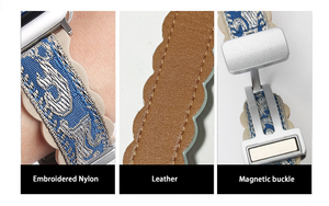 <span class=keywords><strong>Bracelet</strong></span> à boucle magnétique en cuir brodé pour <span class=keywords><strong>Apple</strong></span> Iwatch Series 10 9 8 <span class=keywords><strong>7</strong></span> <span class=keywords><strong>Bracelet</strong></span> de montre intelligente pour <span class=keywords><strong>femme</strong></span> - Product Image 2