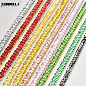 2.5*5mm/3*6mm Bling zircon hình chữ nhật pha lê chuỗi vàng Claw Rhinestone trang trí cho móng tay nghệ thuật đồ trang sức may quần áo đồ trang trí - Product Image 3