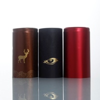 Capsule de bouteille de liqueur de vin en aluminium transparent en PVC thermorétractable taille 30*60mm 30*50mm logo personnalisé
