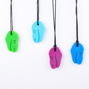 Collar Sensorial de Silicona con Colgante de Cráneo de Dinosaurio T-<span class=keywords><strong>Rex</strong></span> para Niños con Autismo y TDAH, Seguro para la Dentición, con Cierre de Seguridad, Joyería Colorida - Product Image 3